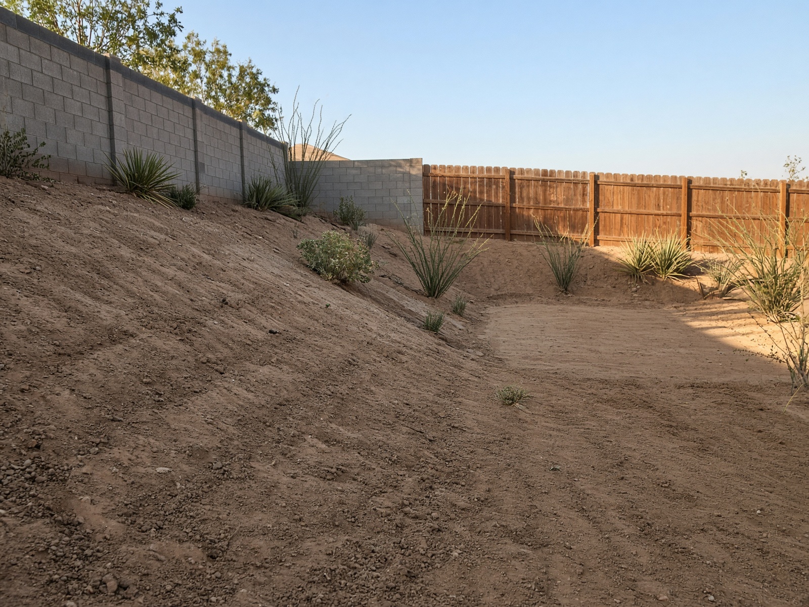 Drainage outlet condition photographed on the Mesa site walk